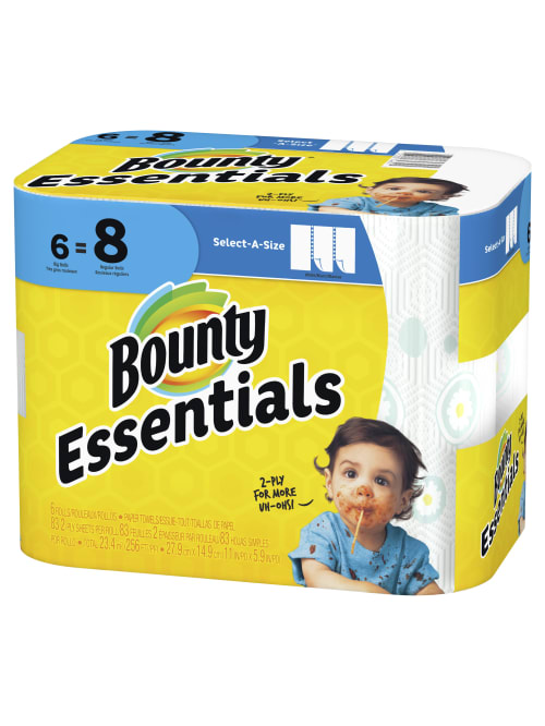 Bounty Essentials Select-A-Size Paper Towels Big Rolls - 6 pack